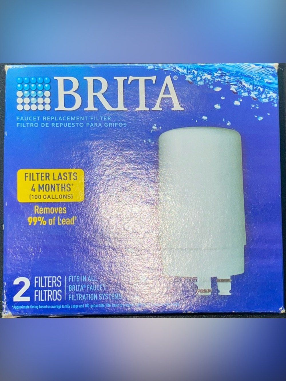 Brita Blue Faucet Filter Packaging Panel